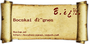 Bocskai Ágnes névjegykártya