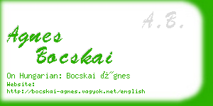 agnes bocskai business card